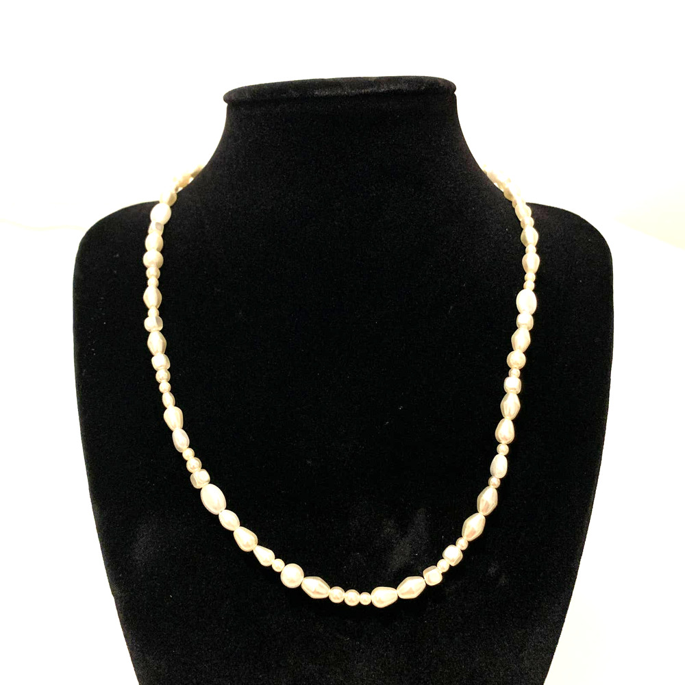 Faux Pearl Necklace with Gold-plated Clasp